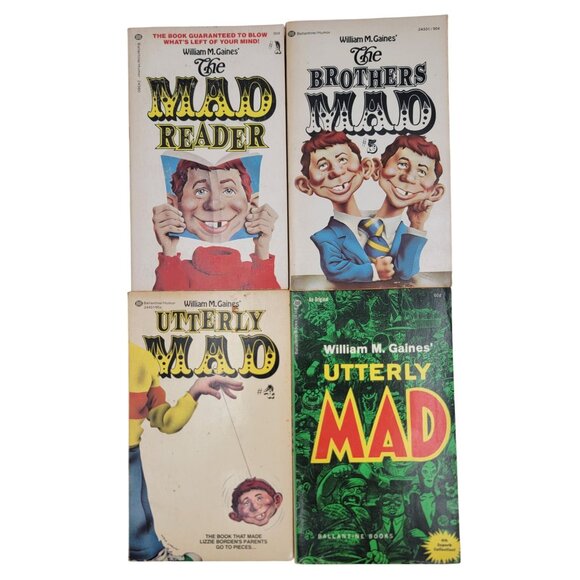 William Gaines Mad Magazine Paperback Book Set Utterly The Brothers - Picture 1 of 8